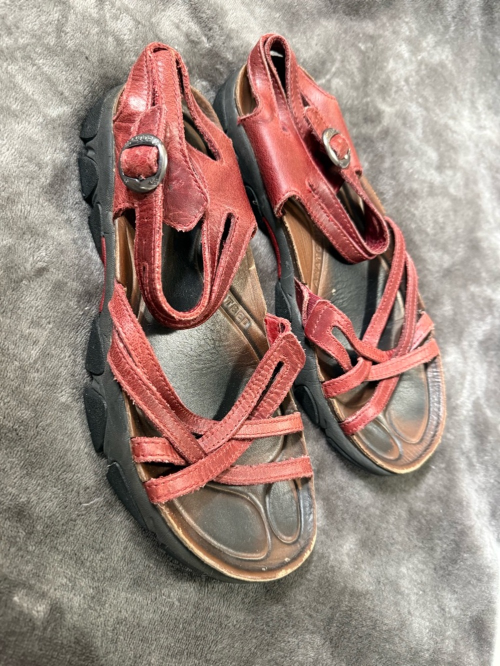 Keen Women's Red Leather Strappy Sandals